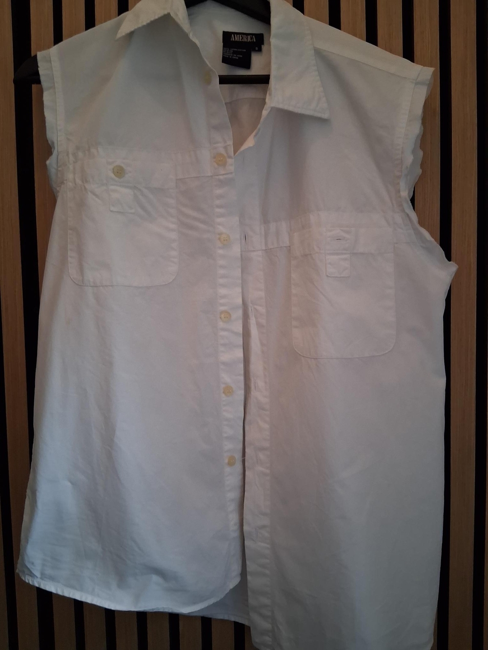 Girls' Sleeveless White Button-Up Shirt